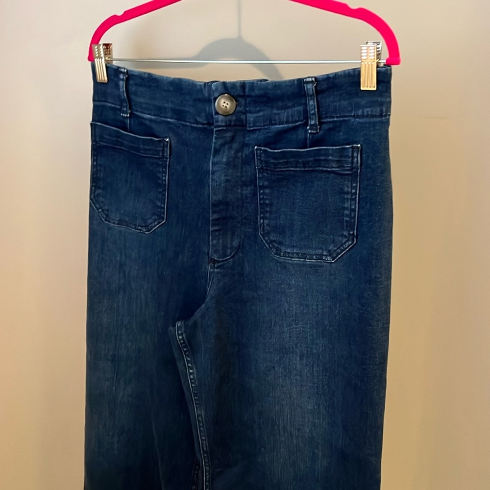 LIKE NEW Anthropologie Skipper Wide Legged Jeans Cropped 30 Petite